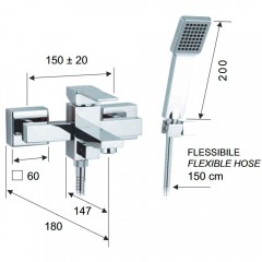 Смеситель для ванны Remer Qubika Q02