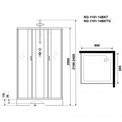 Душевая кабина Niagara Classic NG-1101-14BKT