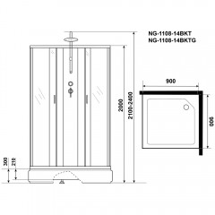 Душевая кабина Niagara Classic NG-1108-14BKT