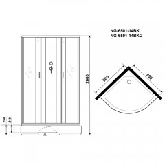 Душевая кабина Niagara Classic NG-6501-14BKG