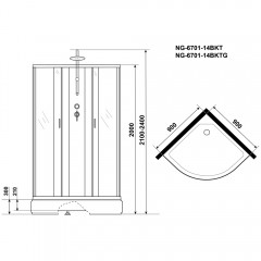 Душевая кабина Niagara Classic NG-6701-14BKT