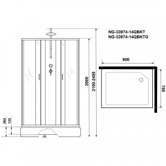 Душевая кабина Niagara Classic NG-33974-14QBKTG