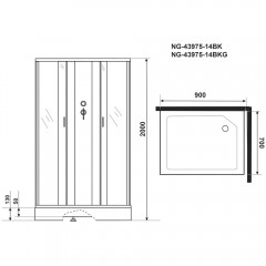 Душевая кабина Niagara Classic NG-43975-14QBKG