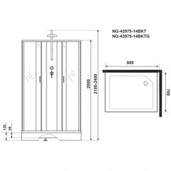 Душевая кабина Niagara Classic NG-43975-14QBKTG