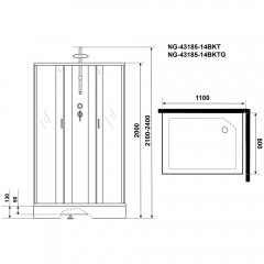 Душевая кабина Niagara Classic NG-43185-14QBKTG