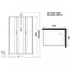 Душевая кабина Niagara Classic NG-43295-14QBKTG