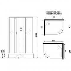 Душевая кабина Niagara Classic NG-33974-14LBKG