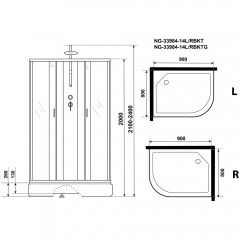 Душевая кабина Niagara Classic NG-33984-14LBKTG