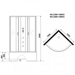 Душевая кабина Niagara Classic NG-2309-14BKG