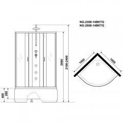 Душевая кабина Niagara Classic NG-2509-14BKTG