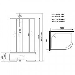 Душевая кабина Niagara Classic NG-2510-14LBKT