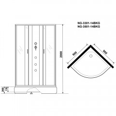 Душевая кабина Niagara Classic NG-3301-14BKG