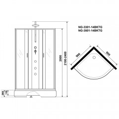 Душевая кабина Niagara Classic NG-3301-14BKTG