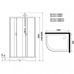 Душевая кабина Niagara Classic NG-3312-14RBKT