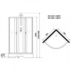 Душевая кабина Niagara Classic NG-3501-14BKT