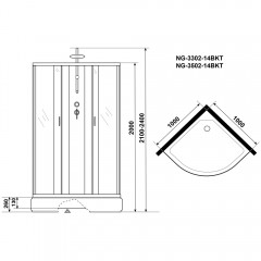 Душевая кабина Niagara Classic NG-3502-14BKT