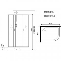 Душевая кабина Niagara Classic NG-3512-14LBKT