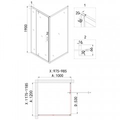 Душевое ограждение Niagara Nova NG-43-12AG-A100G