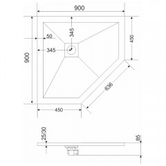 Поддон из искусственного камня Grossman Strong 90x90 GR-S19090D