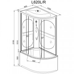 Душевая кабина Deto L620L