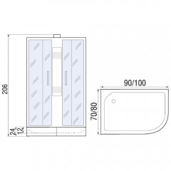 Душевая кабина River Nara 100/80/24 МТ L Б/К