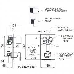 Смеситель для ванны встраиваемый Remer Flash Z95