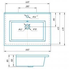 Тумба с раковиной ASB-Mebel Мирано 65