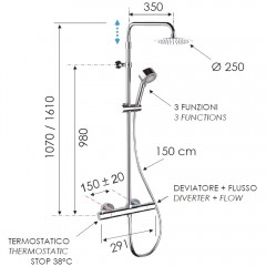 Душевая система Remer Elegance EQ32AUFM25 термостат