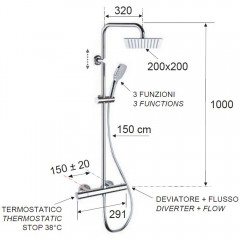 Душевая система Remer Elegance EQ32X8CPUFD20 термостат