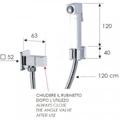 Кран угловой с гигиеническим душем Remer 332RES