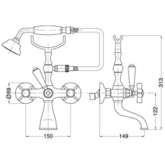 Смеситель для ванны Migliore Princeton BN.PRN-802