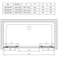 Душевая дверь Vincea Alpha VDS-3AL2160CL