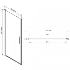 Душевая дверь Vincea Orta VPP-1O800CL