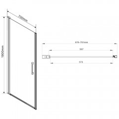 Душевая дверь Vincea Orta VPP-1O700CH-R