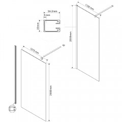 Душевое ограждение Vincea Walk-In VSW-1H110CLB