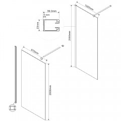 Душевое ограждение Vincea Walk-In VSW-1H100CGB