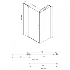 Душевое ограждение Vincea Extra VSR-1E901010CL