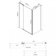 Душевое ограждение Vincea Extra VSR-1E111280CL