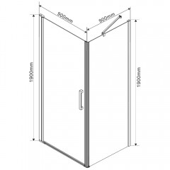 Душевое ограждение Vincea Orta VSR-1O9090CH-L
