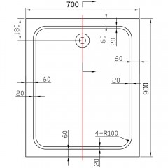 Поддон акриловый Vincea VST-2AR-7090