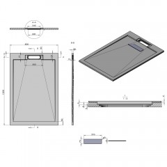 Поддон из искусственного камня Vincea VST-4SRL8012G