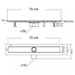 Трап душевой Vincea Say Optima SAY.601.70.P.DUZ