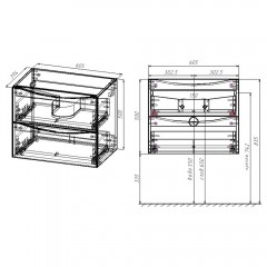 Тумба с раковиной Vincea Mia Slim 600 R.Wood