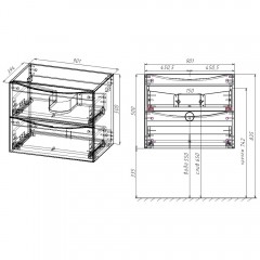 Тумба с раковиной Vincea Mia Slim 900 V.Oak