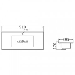 Тумба с раковиной Vincea Mia Slim 900 V.Oak