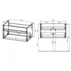 Тумба с раковиной Vincea Chiara 800 T.Oak