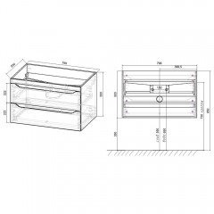 Тумба под раковину Vincea Fine 800 R.Wood VMC-2F800RW