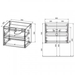 Тумба с раковиной Vincea Gio 600 N.Oak