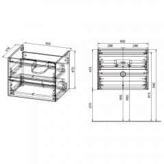 Тумба под раковину Vincea Luka 600 R.Oak VMC-2L600RO