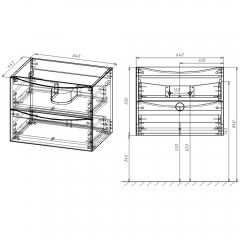 Тумба под раковину Vincea Mia 650 R.Wood VMC-2MA650RW